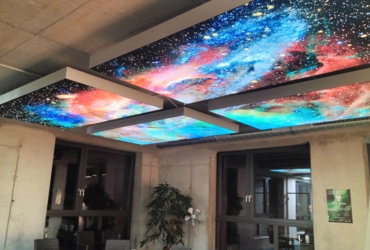 Cypress.IO Workshop Duisburg Seminarraum mit stimmungsvoller Sternenhimmel Beleuchtung